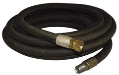 Made in USA - 25' Long, 1/2" Fitting, Boss Female x Male Fitting, -40 to 212°F, Nitrile High Temp & High Pressure Hose - 1/2" Inside x 1" Outside Diam, Black, 1,000 psi - USA Tool & Supply
