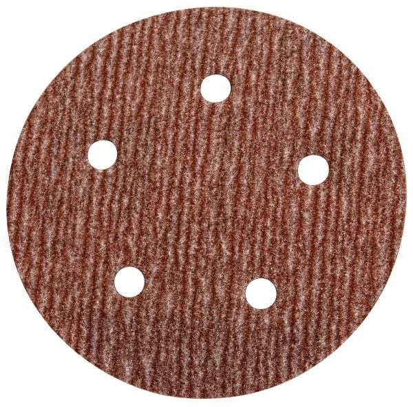 Norton - 5" Diam, 280 Grit, Aluminum Oxide Hook & Loop Disc - Extra Fine Grade, Coated, B Weight Paper Backing, Series A275 - USA Tool & Supply