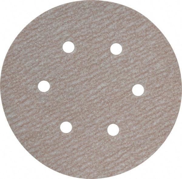 Norton - 6" Diam, 180 Grit, Aluminum Oxide Hook & Loop Disc - Very Fine Grade, Coated, B Weight Paper Backing, Series A275 - USA Tool & Supply
