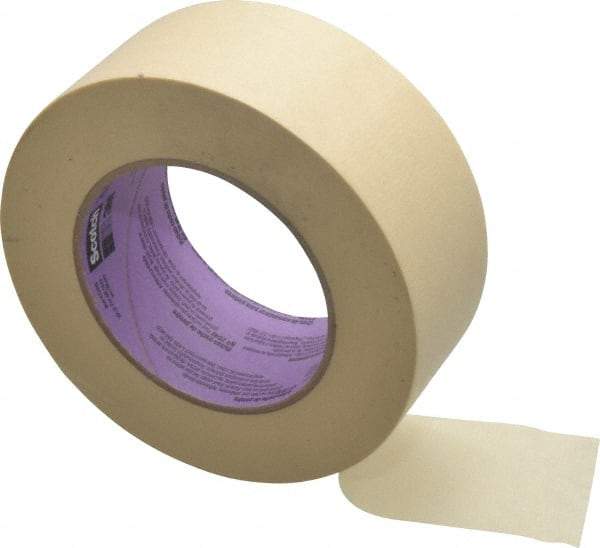3M - 2" Wide x 60 Yd Long Tan Paper Masking Tape - Series 2040, 5.5 mil Thick, 23 In/Lb Tensile Strength - USA Tool & Supply
