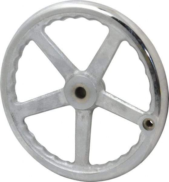 Gibraltar - 12", 5 Spoke Offset Handwheel - 0.622" Bore Diam, 2-5/32" Hub, Cast Iron, Chrome Plated Finish - USA Tool & Supply