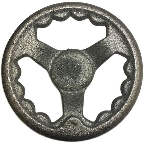 Gibraltar - 6", 3 Spoke Offset Handwheel - 1.4" Hub, Cast Iron, Plain Finish - USA Tool & Supply