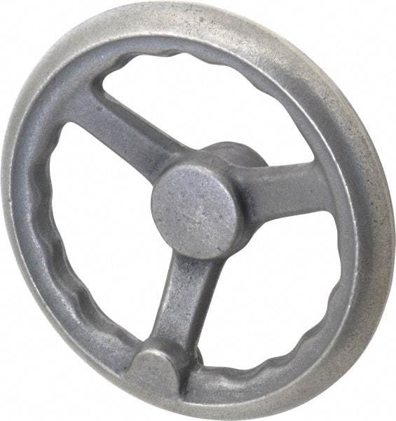Gibraltar - 8", 3 Spoke Offset Handwheel - 2.44" Hub, Cast Iron, Plain Finish - USA Tool & Supply