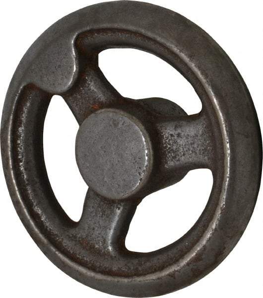 Gibraltar - 4", 3 Spoke Straight Handwheel - 1.2" Hub, Cast Iron, Plain Finish - USA Tool & Supply