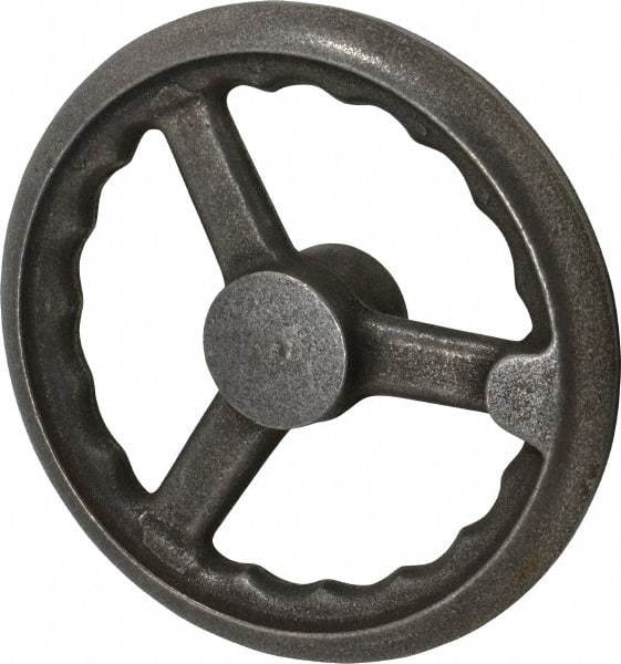 Gibraltar - 8", 3 Spoke Straight Handwheel - 1.8" Hub, Cast Iron, Plain Finish - USA Tool & Supply