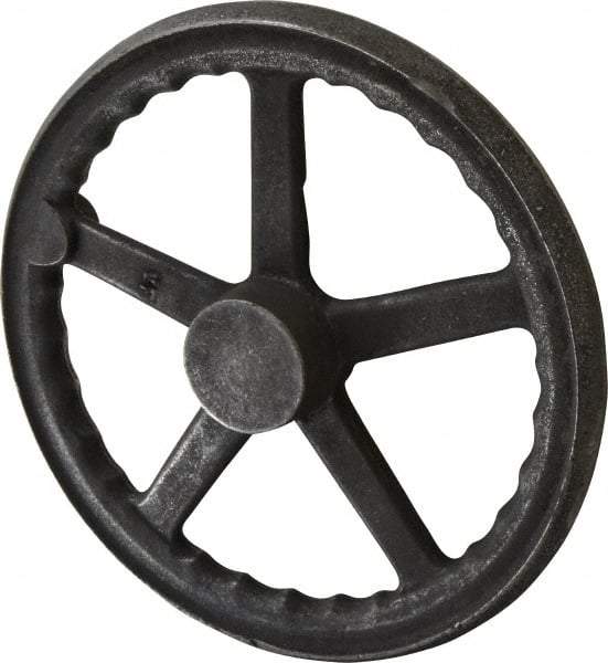 Gibraltar - 12", 3 Spoke Straight Handwheel - 2.4" Hub, Cast Iron, Plain Finish - USA Tool & Supply