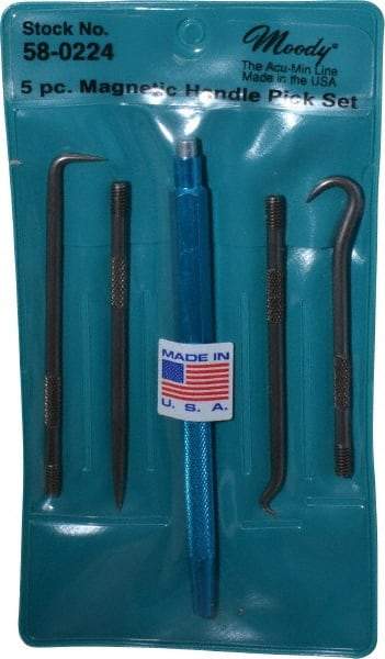 Moody Tools - 5 Piece Hook & Probe Set - Steel - USA Tool & Supply