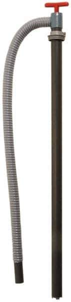 Made in USA - 1-1/4" Outlet, PVC Hand Operated Transfer Pump - 28 oz per Stroke, For Petroleum - USA Tool & Supply
