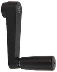 Value Collection - 0.91" Hub Diam x 0.55" Hub Height Crank Handle - 3/8" Round Bore, Aluminum Black Powder Crank Body - USA Tool & Supply