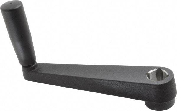 Value Collection - 1.4" Hub Diam x 1.02" Hub Height Crank Handle - 3/4" Square Bore, Aluminum Black Powder Crank Body - USA Tool & Supply