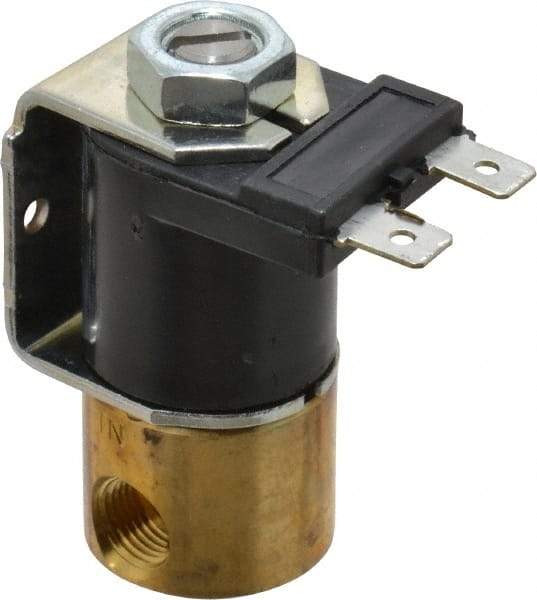KIP - 1/8" Port, Direct Acting, Brass Solenoid Valve - Normally Closed, 150 Max PSI, Buna-N Seal - USA Tool & Supply