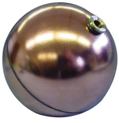 Made in USA - 6" Diam, Spherical, Hex Spud Connection, Metal Float - 1/4 NPT Thread, Copper, 25 Max psi, 23 Gauge - USA Tool & Supply