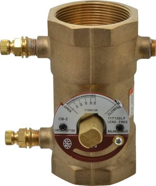 Bell & Gossett - 2" Pipe, Threaded End Connections, Inline Calibrated Balance Valve - 5-1/8" Long, 4-1/8" High, 300 Max psi, Brass Body - USA Tool & Supply