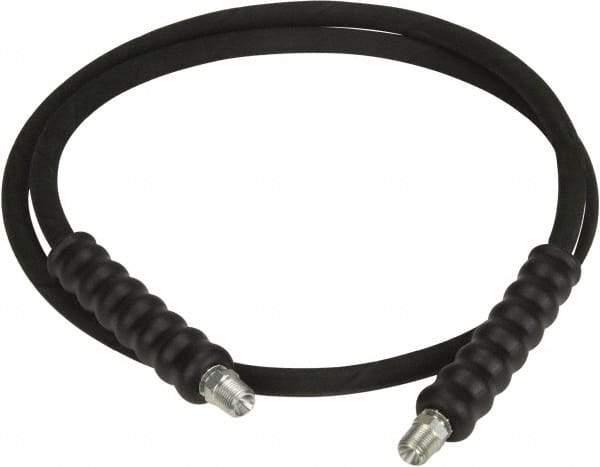 Enerpac - 1/4" Inside Diam x 1/4 NPT 6' Hydraulic Pump Hose - 10,000 psi, 3/8 NPTF Male Opposite End, Rubber - USA Tool & Supply