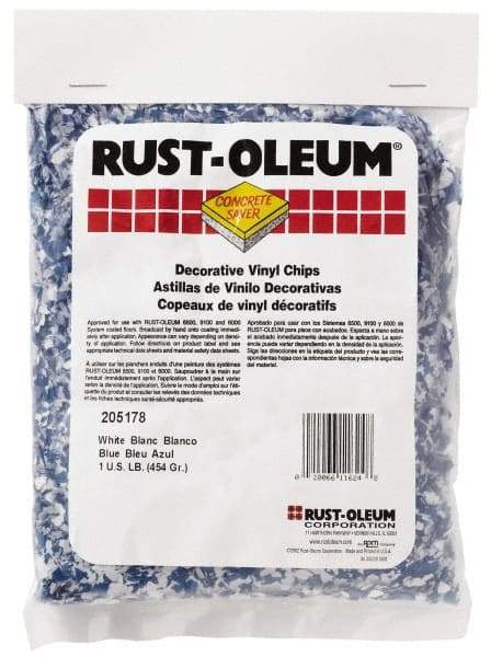 Rust-Oleum - Blue/White Vinyl Floor Chips - 1 Lb Plastic Bag - USA Tool & Supply