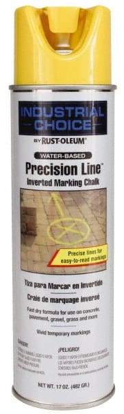 Rust-Oleum - 17 fl oz Yellow Marking Chalk - 500' to 530' Coverage at 1-1/4" Wide, Water-Based Formula - USA Tool & Supply