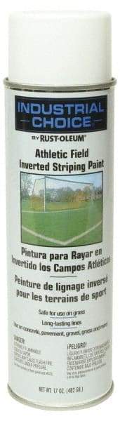 Rust-Oleum - 17 fl oz White Striping Paint - 100' to 200' Coverage at 3" Wide, Water-Based Formula - USA Tool & Supply