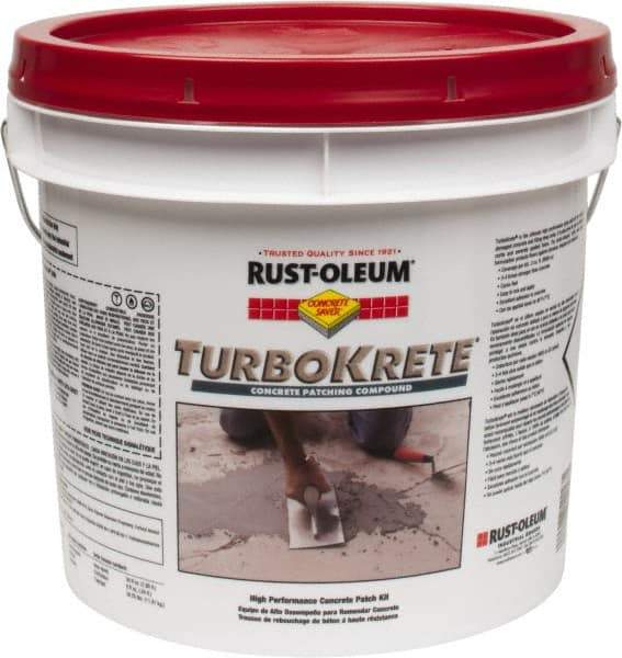 Rust-Oleum - 3.5 Gal Epoxy Patch Kit - Gray, 6.5 Sq Ft Coverage, 100% Solids Epoxy/Aggregate Patching Compound - USA Tool & Supply