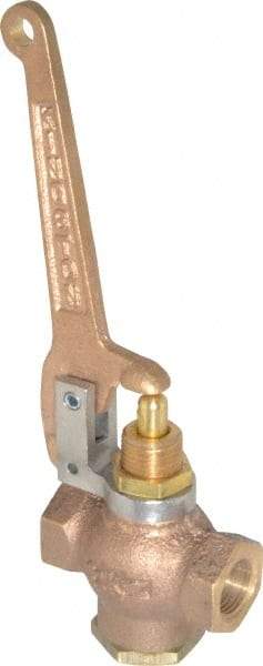 Kingston - 3/8" Pipe, 400 Max psi, Buna N Disc, Self Closing Control Valve - Pull Lever, FNPT x FNPT End Connections - USA Tool & Supply