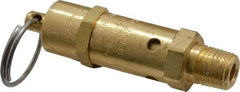 Kingston - 1/4" Inlet, ASME Safety Relief Valve - 25 Max psi, Brass - USA Tool & Supply