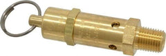 Kingston - 1/4" Inlet, ASME Safety Relief Valve - 75 Max psi, Brass - USA Tool & Supply