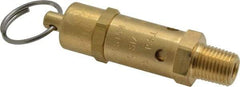 Kingston - 1/4" Inlet, ASME Safety Relief Valve - 175 Max psi, Brass - USA Tool & Supply