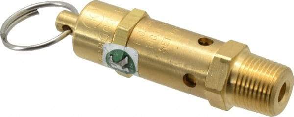 Kingston - 3/8" Inlet, ASME Safety Relief Valve - 75 Max psi, Brass - USA Tool & Supply