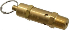 Kingston - 3/8" Inlet, ASME Safety Relief Valve - 100 Max psi, Brass - USA Tool & Supply