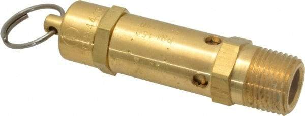 Kingston - 1/2" Inlet, ASME Safety Relief Valve - 150 Max psi, Brass - USA Tool & Supply