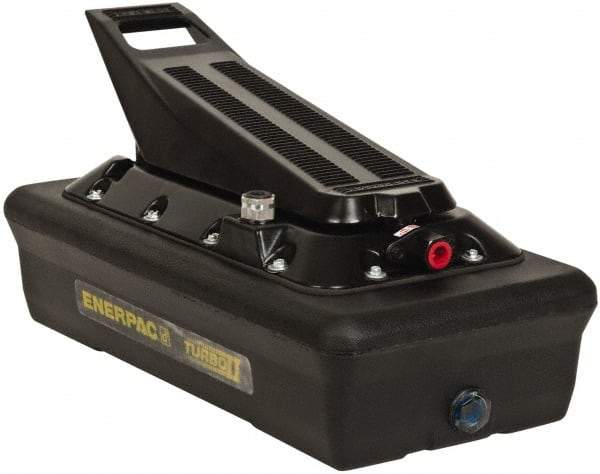 Enerpac - 10,000 psi Air-Hydraulic Pump & Jack - 230 Cu In Oil Capacity, Use with Single Acting Cylinders, Advance, Hold & Retract - USA Tool & Supply