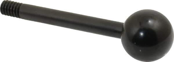 Gibraltar - 1/4-20 Stem, 3/4" Knob Diam, 1/4" Shaft Diam, Gear Lever Arm with Ball Knob - 3/8" Thread Length, 2-1/2" Handle Length, Carbon Steel Shaft, Plastic Knob - USA Tool & Supply