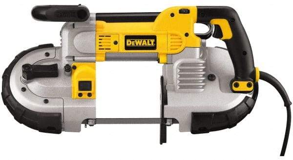DeWALT - 120 Volt, Electric Handheld Bandsaw - 2.44 m Cord Length, 5 Inch (Round) and 5 x 4-3/4 Inch (Rectangular) Depth of Cut, 100 and 350 SFPM, 10 Amp - USA Tool & Supply