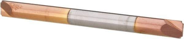 Accupro - 0.01" Radius, 1/8" Mill Diam, 2 Flute Solid Carbide Corner Rounding End Mill - Double End, TiCN Finish, 1-1/2" OAL, 1/8" Shank Diam - USA Tool & Supply