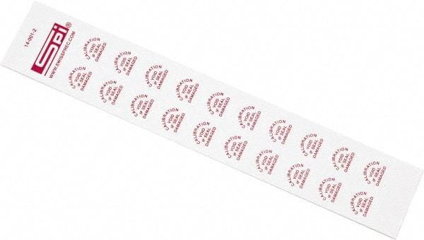SPI - Inspection Label - Legend: Calibration Void If Seal Damaged, English, Red & White, No Coating - USA Tool & Supply