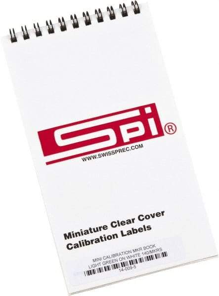 SPI - Calibration Label - Legend: Calibration, English, Light Green, 1" Long x 5/8" High, No Coating - USA Tool & Supply