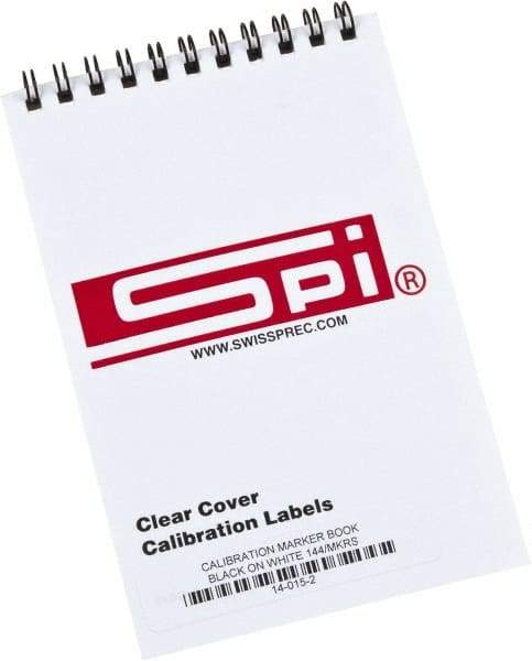 SPI - Calibration Label - Legend: Calibration, English, Black & White, 1-3/4" Long x 5/8" High, No Coating - USA Tool & Supply