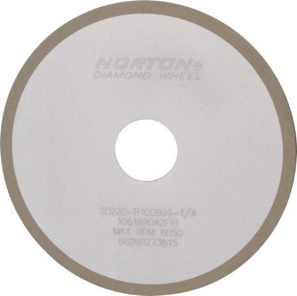 Norton - 6" Diam x 1-1/4" Hole x 1/8" Thick, 220 Grit Surface Grinding Wheel - Diamond, Type 1A1, Very Fine Grade, Resinoid Bond - USA Tool & Supply