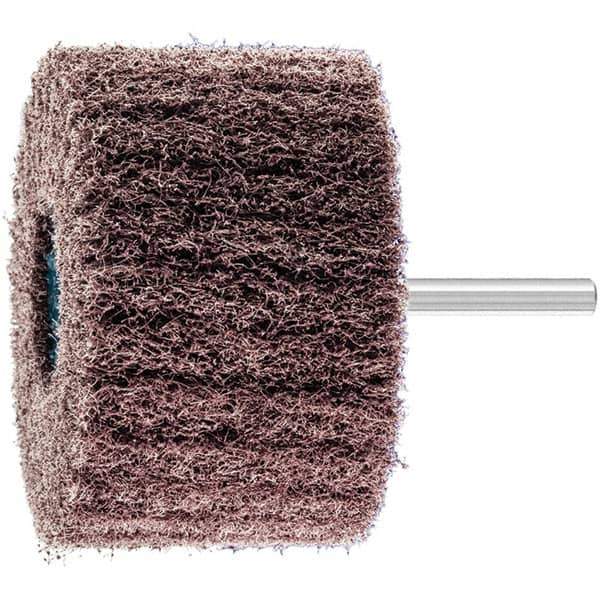 PFERD - 3" Diam x 2" Face Width, Aluminum Oxide Nonwoven Mounted Flap Wheel - 1/4" Shank Mount, 100 Grit, 7,500 Max RPM - USA Tool & Supply
