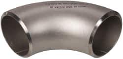 Merit Brass - 3" Grade 304L Stainless Steel Pipe 90° Long Radius Elbow - Butt Weld x Butt Weld End Connections - USA Tool & Supply