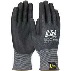 09-K1630/XL Gloves w/Kevlar Brand - G-Tek KEV - Kevlar Engineered Yarn - Gray 13 Gauge - Nitrile Foam - ANSI A4 - USA Tool & Supply