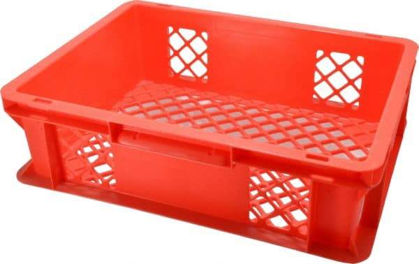 SSI Schaefer - 0.37 Cu Ft, 33 Lb Load Capacity Red Polypropylene Tote Container - Stacking, 15.8" Long x 11.9" Wide x 4.8" High - USA Tool & Supply