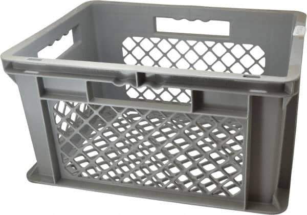 SSI Schaefer - 0.7 Cu Ft, 33 Lb Load Capacity Gray Polypropylene Tote Container - Stacking, 15.8" Long x 11.9" Wide x 8.7" High - USA Tool & Supply