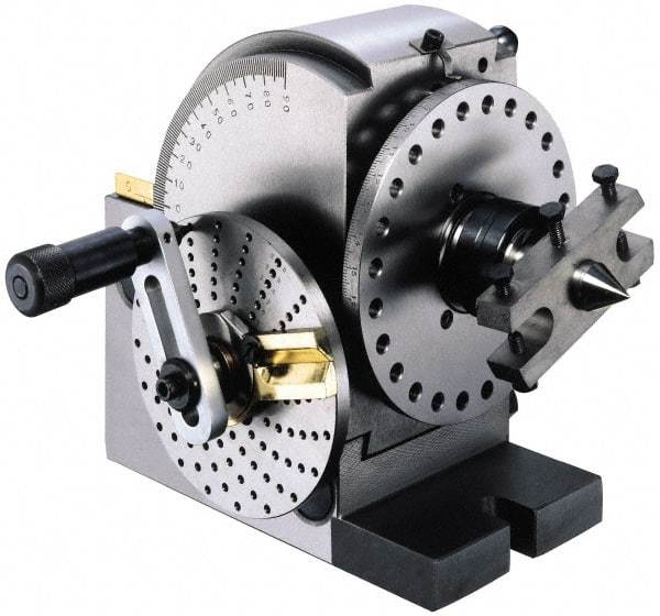 Interstate - Headstock Taper 2MT, Semi-Universal Dividing Head - 3.94" Centerline Height, 7.441" Long x 5.512" Wide x 6.811" High - USA Tool & Supply