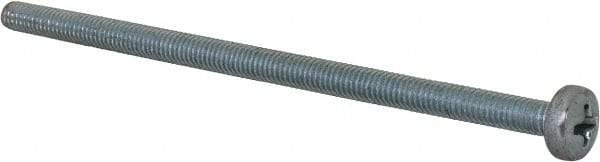 Value Collection - M4x0.70, 80mm Length Under Head Phillips Drive Machine Screw - Pan Head, Grade 4.8 Steel, Zinc-Plated Finish, Without Washer - USA Tool & Supply