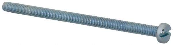Value Collection - M3x0.50, 50mm Length Under Head Slotted Drive Machine Screw - Cheese Head, Grade 4.8 Steel, Zinc-Plated Finish, Without Washer - USA Tool & Supply