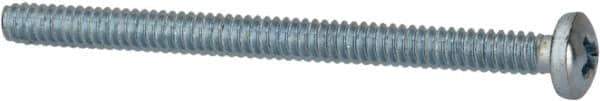 Value Collection - #4-40 UNC, 1-1/2" Length Under Head Phillips Drive Machine Screw - Pan Head, Grade 2 Steel, Zinc-Plated Finish, Without Washer - USA Tool & Supply