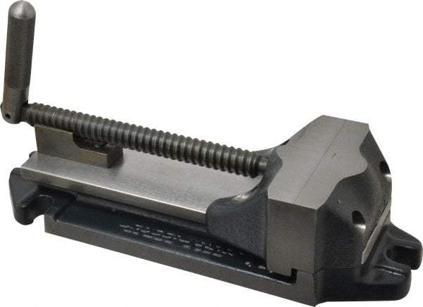 Cardinal Tool - 4" Jaw Opening Capacity x 1-1/2" Throat Depth, Horizontal Drill Press Vise - 4" Wide Jaw, Stationary Base, Rapid Action, 11-1/2" OAL x 2-7/8" Overall Height, Steel - USA Tool & Supply