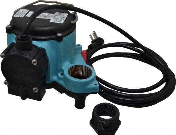 Little Giant Pumps - 1/3 hp, 115 Amp Rating, 115 Volts, Integral Diaphragm Operation, Dewatering Pump - Cast Iron Housing - USA Tool & Supply