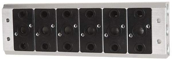 ARO/Ingersoll-Rand - 1/2", 1/2" 6 Station Manifold Stacking Solenoid Valve - For Use with 6 Station - USA Tool & Supply