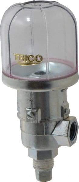 Trico - 1 Outlet, Plastic Bowl, 2 Ounce Constant-Level Oil Reservoir - 1/4 NPT Outlet, 1-15/16" Diam x 4-3/8" High - USA Tool & Supply